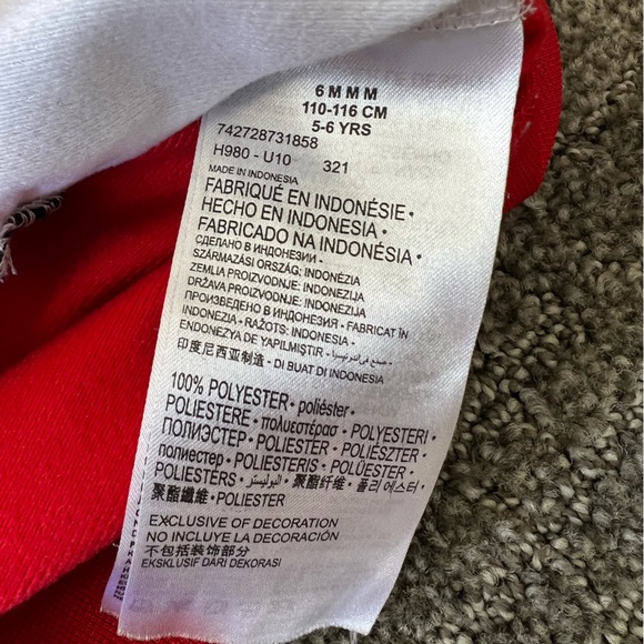 Nike G4G Tricot Track Jacket Size in Red with Black-White Toddler Size 5-6 YRS - Picture 6 of 8